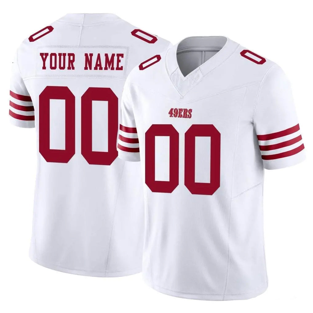 Punc Custom SF.49ers White Limited Vapor F.U.S.E. Home Game Any Name & Numbers Stitched Jerseys