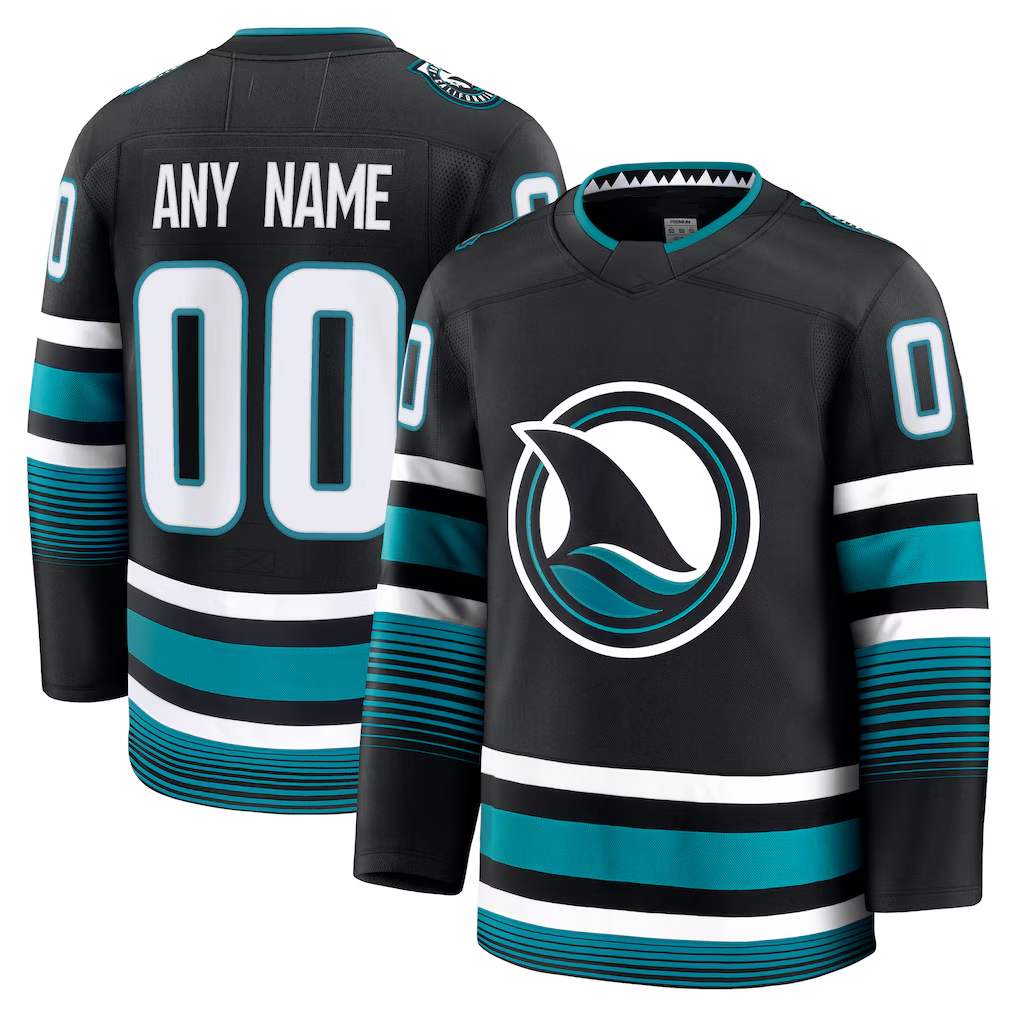 Punc Custom S.Jose Sharks Black Alternate Premium Jerseys