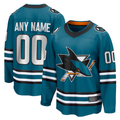 Punc Custom S.Jose Sharks Teal Home Breakaway Jerseys