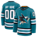 Punc Custom S.Jose Sharks Teal Home Premium Jerseys
