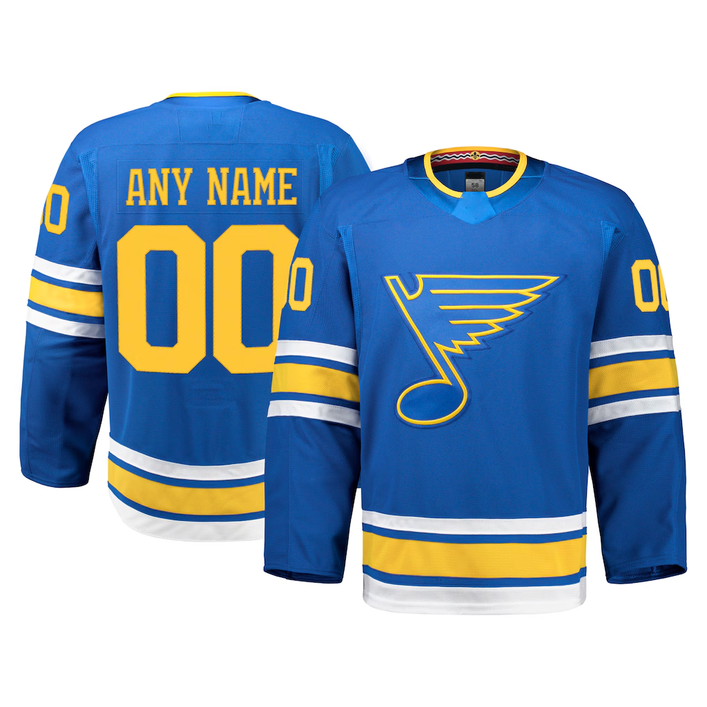 Punc Custom St.L.Blues Blue Home Authentic Pro Jerseys