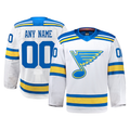 Punc Custom St.L.Blues White Away Authentic Pro Jerseys