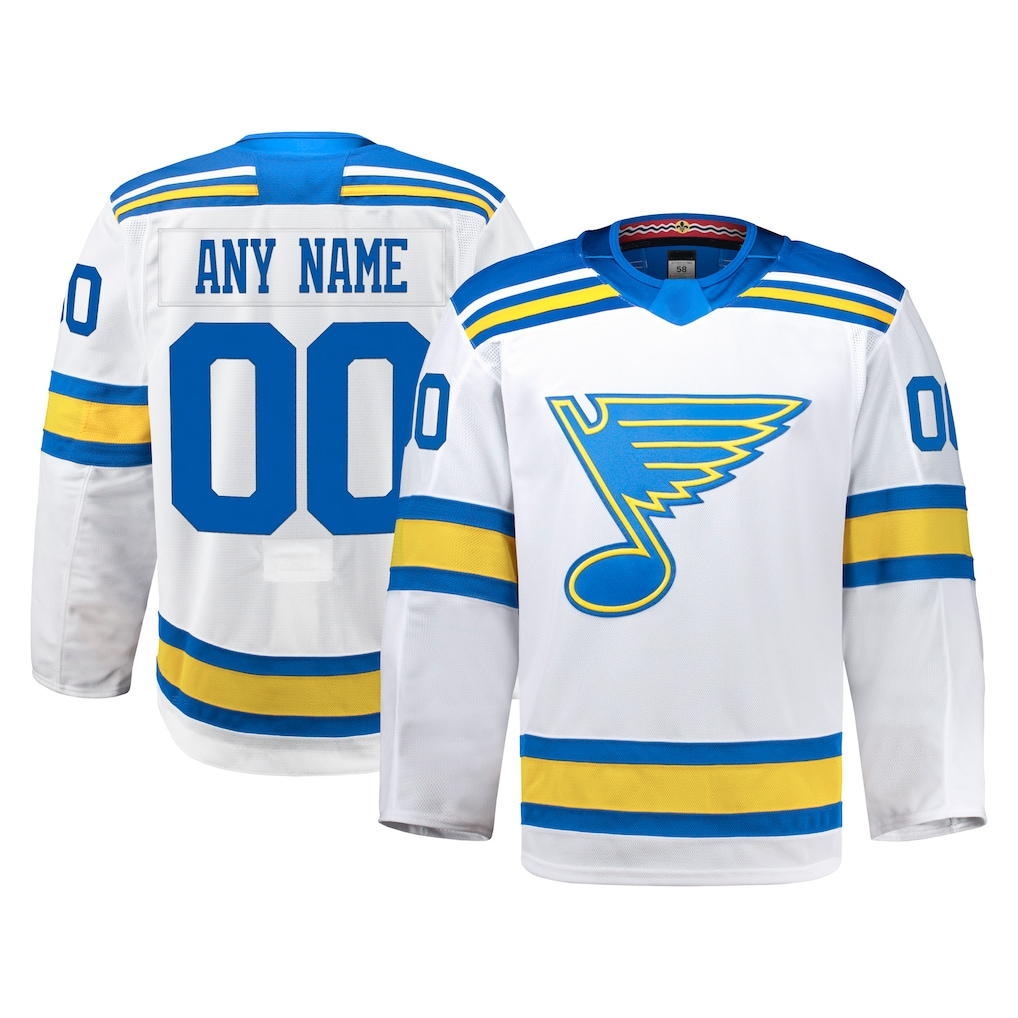 Punc Custom St.L.Blues White Away Authentic Pro Jerseys