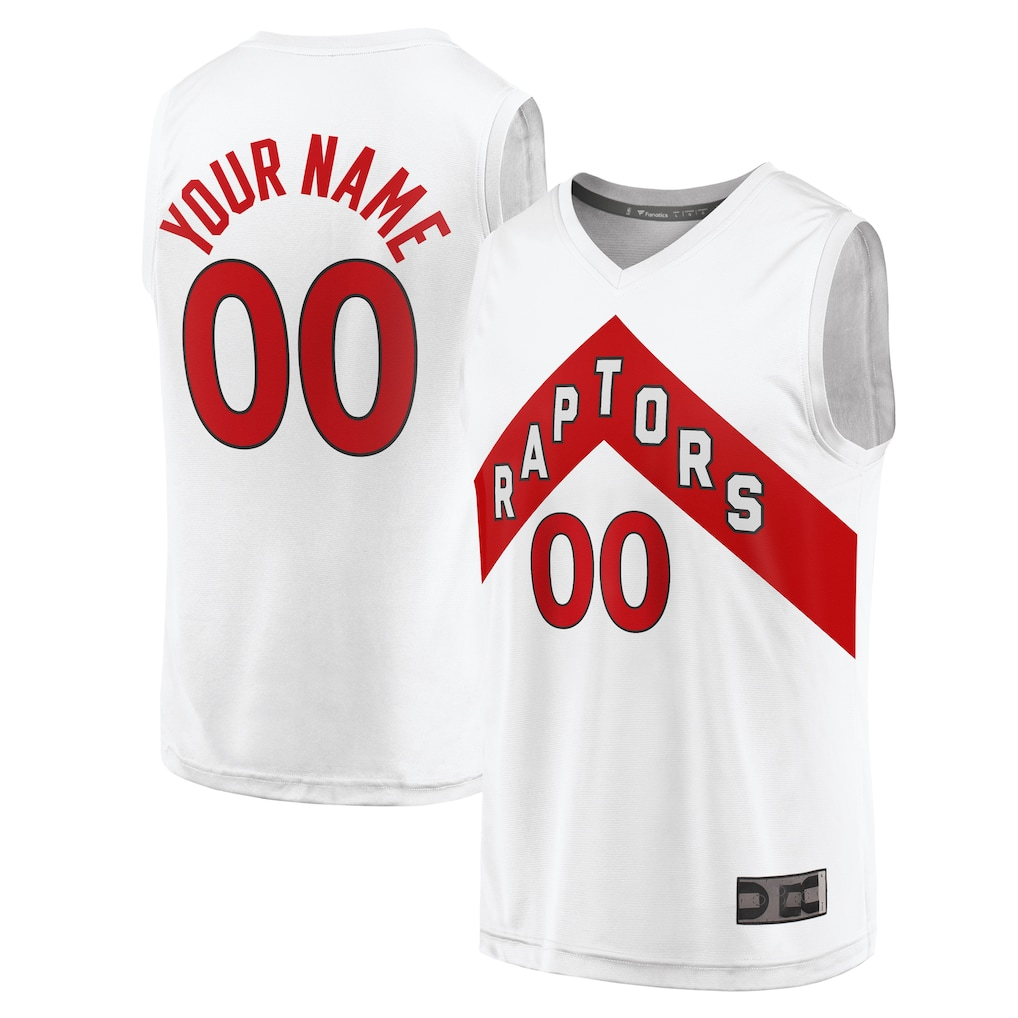 Punc Custom T.Raptors White Fast Break Custom Replica Jerseys - Association Edition