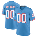 Punc Custom T.Titans  Light Blue Oilers Throwback Game Stitched Jerseys
