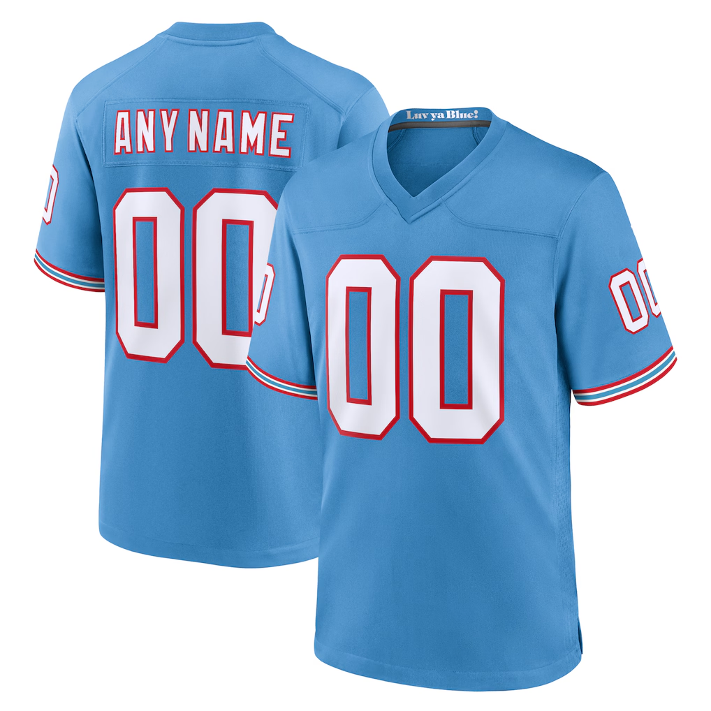 Punc Custom T.Titans Light Blue Game Stitched Jerseys