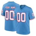 Punc Custom T.Titans Light Blue Oilers Throwback Home Game Any Name & Numbers Stitched Jerseys