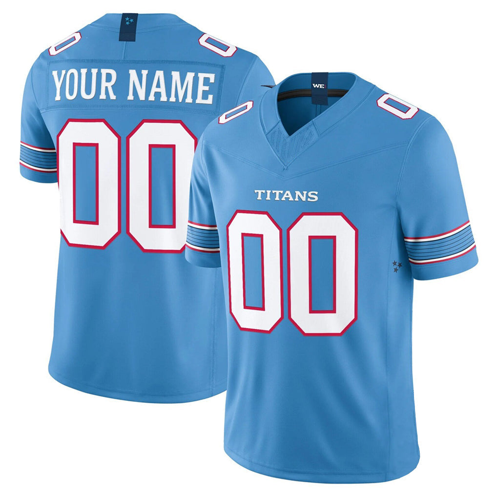 Punc Custom T.Titans Light Blue Team Vapor F.U.S.E. Limited Home Game Any Name & Numbers Stitched Jerseys