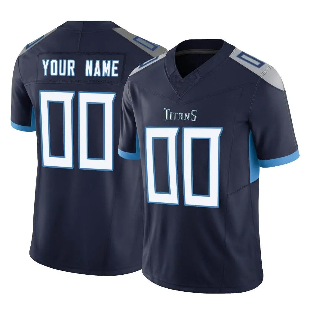 Punc Custom T.Titans Navy Limited Vapor F.U.S.E. Home Game Any Name & Numbers Stitched Jerseys