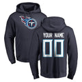 Punc Custom T.Titans Navy Logo Pullover Hoodies Home Game Any Name & Numbers Stitched Jerseys