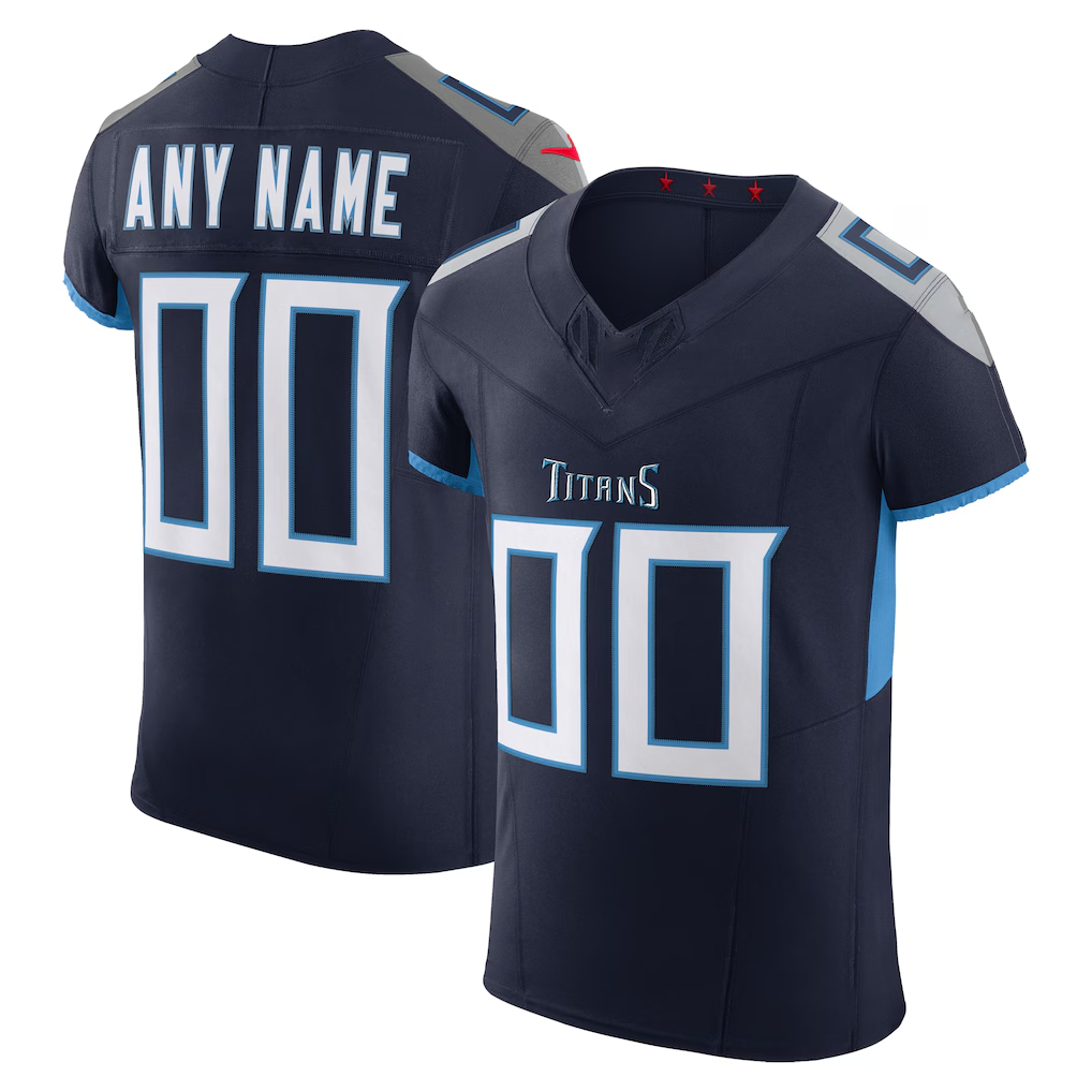 Punc Custom T.Titans Navy Vapor F.U.S.E. Elite Stitched Jerseys