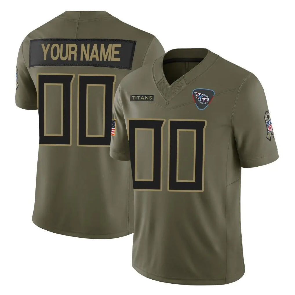 Punc Custom T.Titans Olive Limited 2025 Salute to Service Home Game Any Name & Numbers Stitched Jerseys