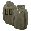 Punc Custom T.Titans Olive Salute to Service Hoodies Home Game Any Name & Numbers Stitched Jerseys