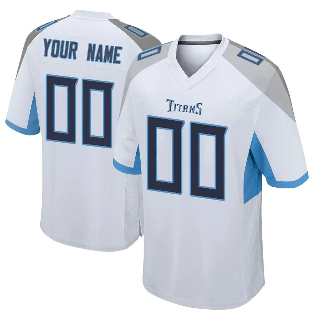 Punc Custom T.Titans White Home Game Any Name & Numbers Stitched Jerseys