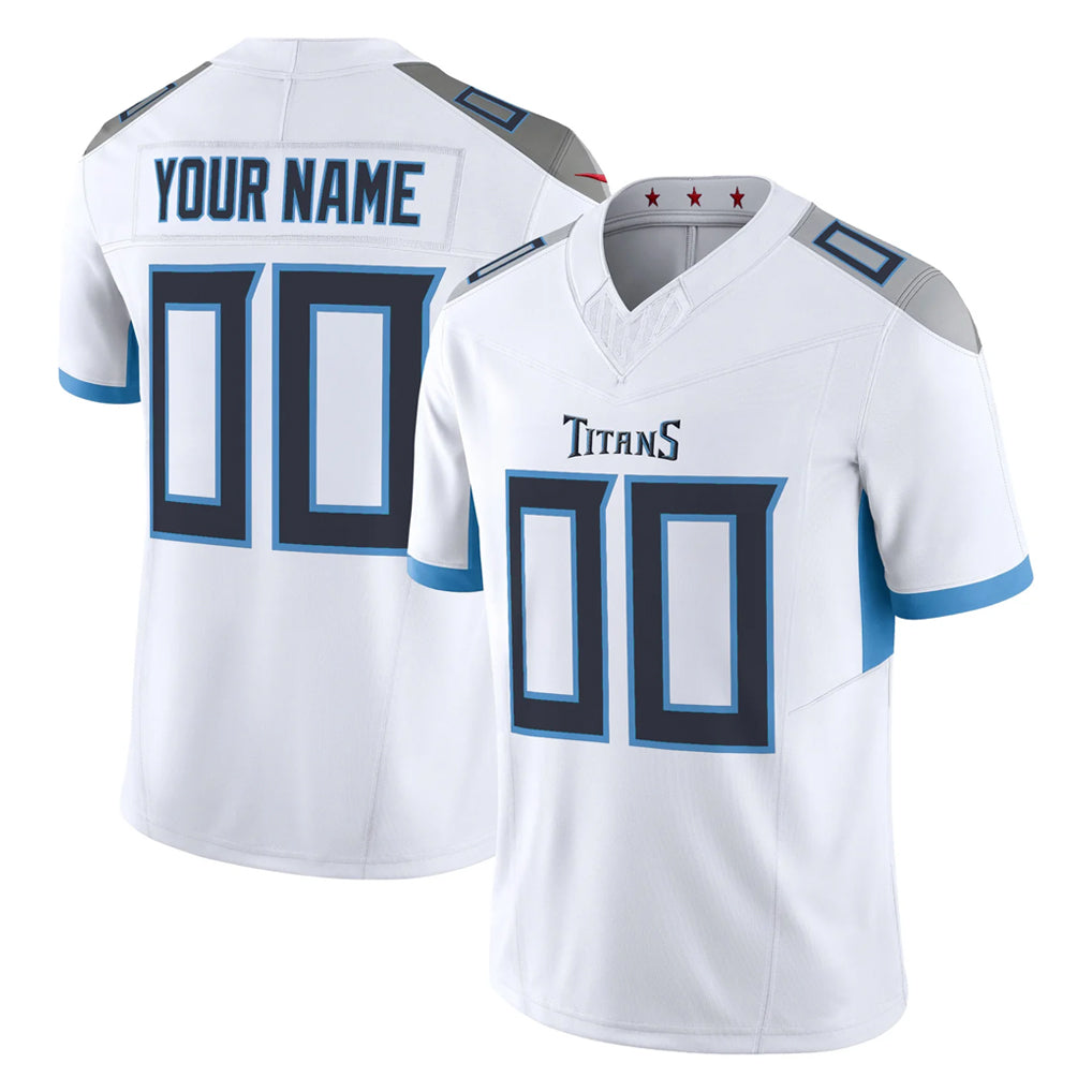 Punc Custom T.Titans White Vapor F.U.S.E. Limited Home Game Any Name & Numbers Stitched Jerseys