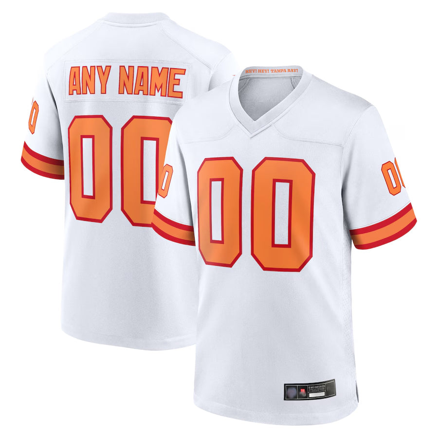 Punc Custom TB.Buccaneers 50th Season White Home Game Stitched Jerseys