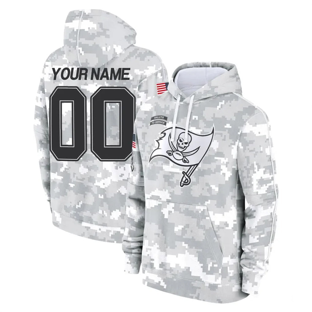 Punc Custom TB.Buccaneers Arctic Camo Limited Salute to Service Pullover Hoodies Game Any Name & Numbers Stitched Jerseys