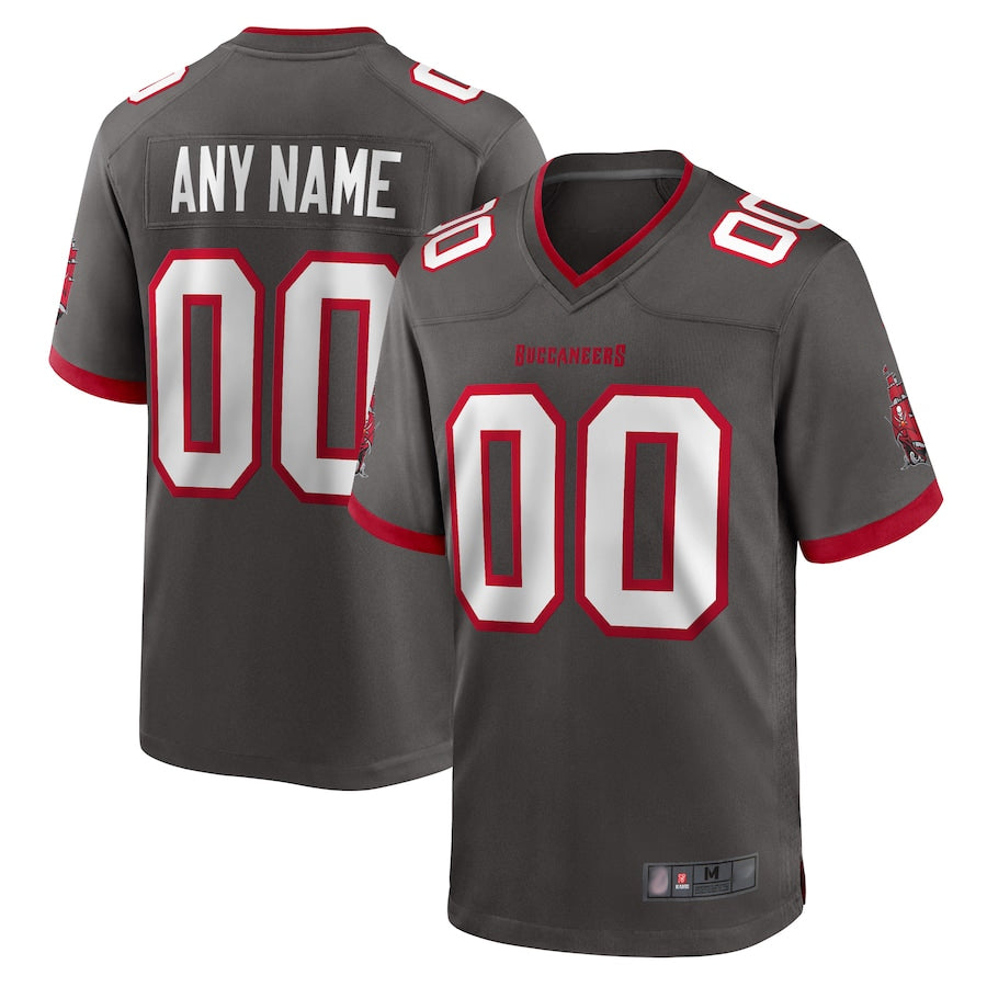 Punc Custom TB.Buccaneers Pewter Home Game Stitched Jerseys
