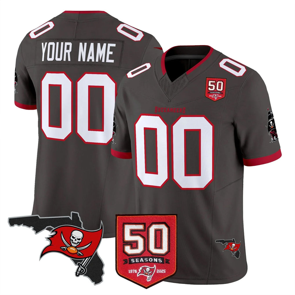Punc Custom TB.Buccaneers Pewter Limited 2026 Season Vapor F.U.S.E. Home Game Any Name & Numbers Stitched Jerseys