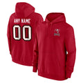 Punc Custom TB.Buccaneers Red LOGO Pullover Hoodie Home Game Any Name & Numbers Stitched Jerseys