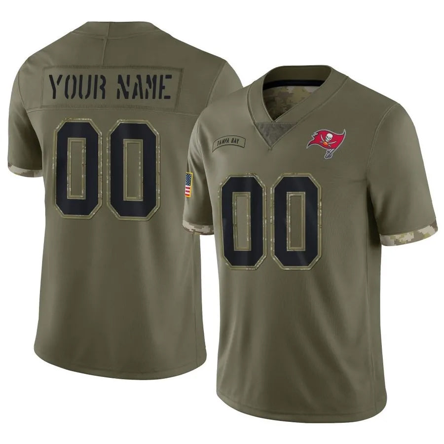 Punc Custom TB.Buccaneers Salute To Service Olive Stitched Jerseys