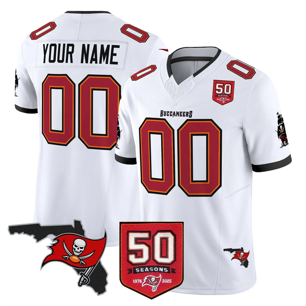 Punc Custom TB.Buccaneers White Limited 2026 Season Vapor F.U.S.E. Home Game Any Name & Numbers Stitched Jerseys
