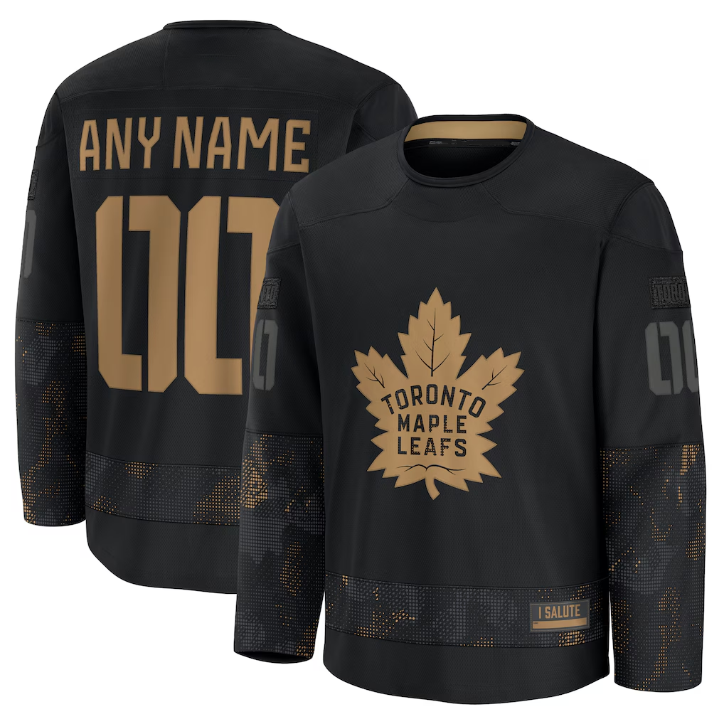 Punc Custom T.Maple Leafs Black 2024 Military Appreciation Practice Jerseys