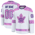 Punc Custom T.Maple Leafs White 2024 Hockey Fights Cancer Practice Jerseys
