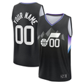 Punc Custom U.Jazz Fanatics Black Fast Break Jerseys - Statement Editio