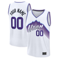 Punc Custom U.Jazz Fanatics White Fast Break Replica Jerseys - Association Edition