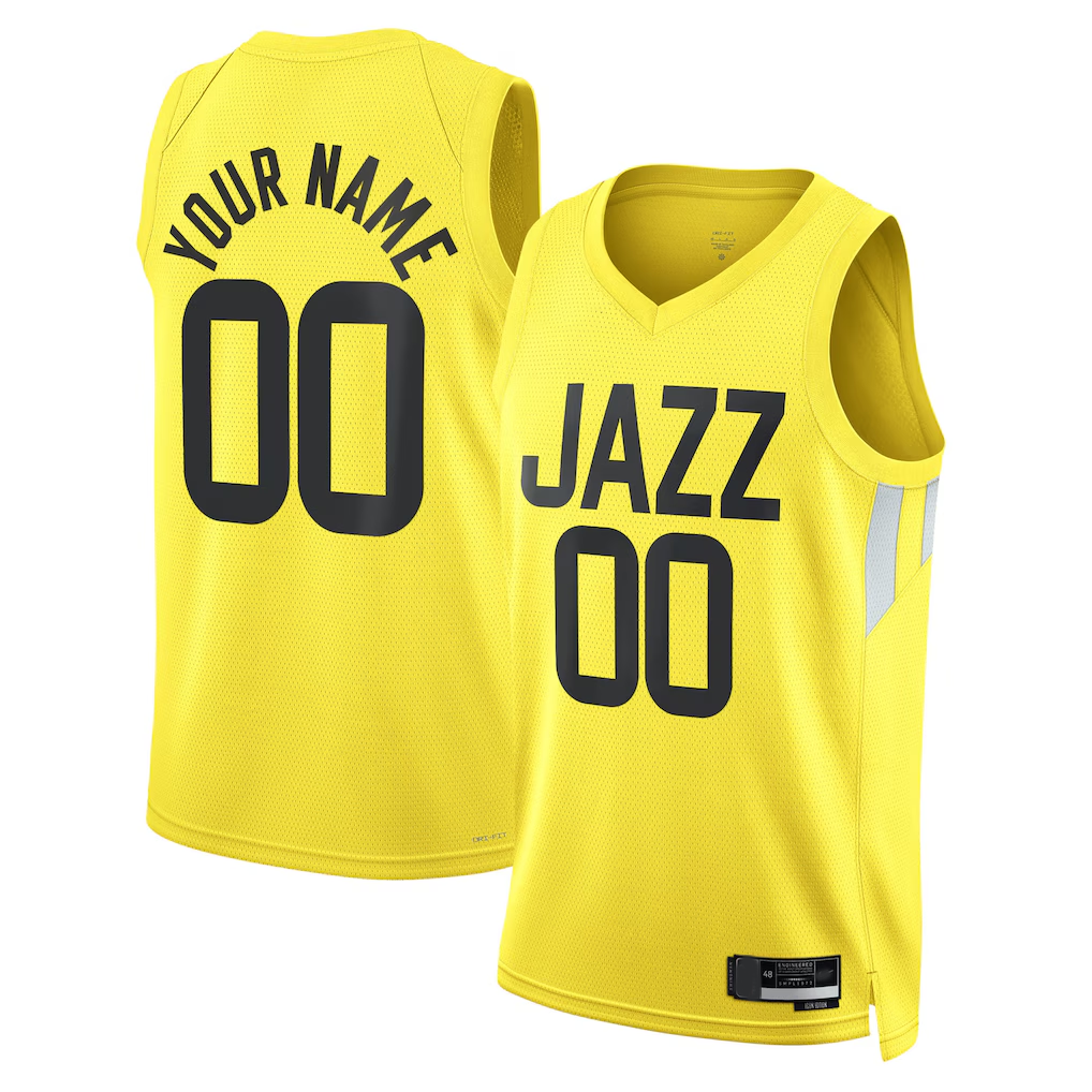 Punc Custom U.Jazz Gold Swingman Jerseys - Icon Edition