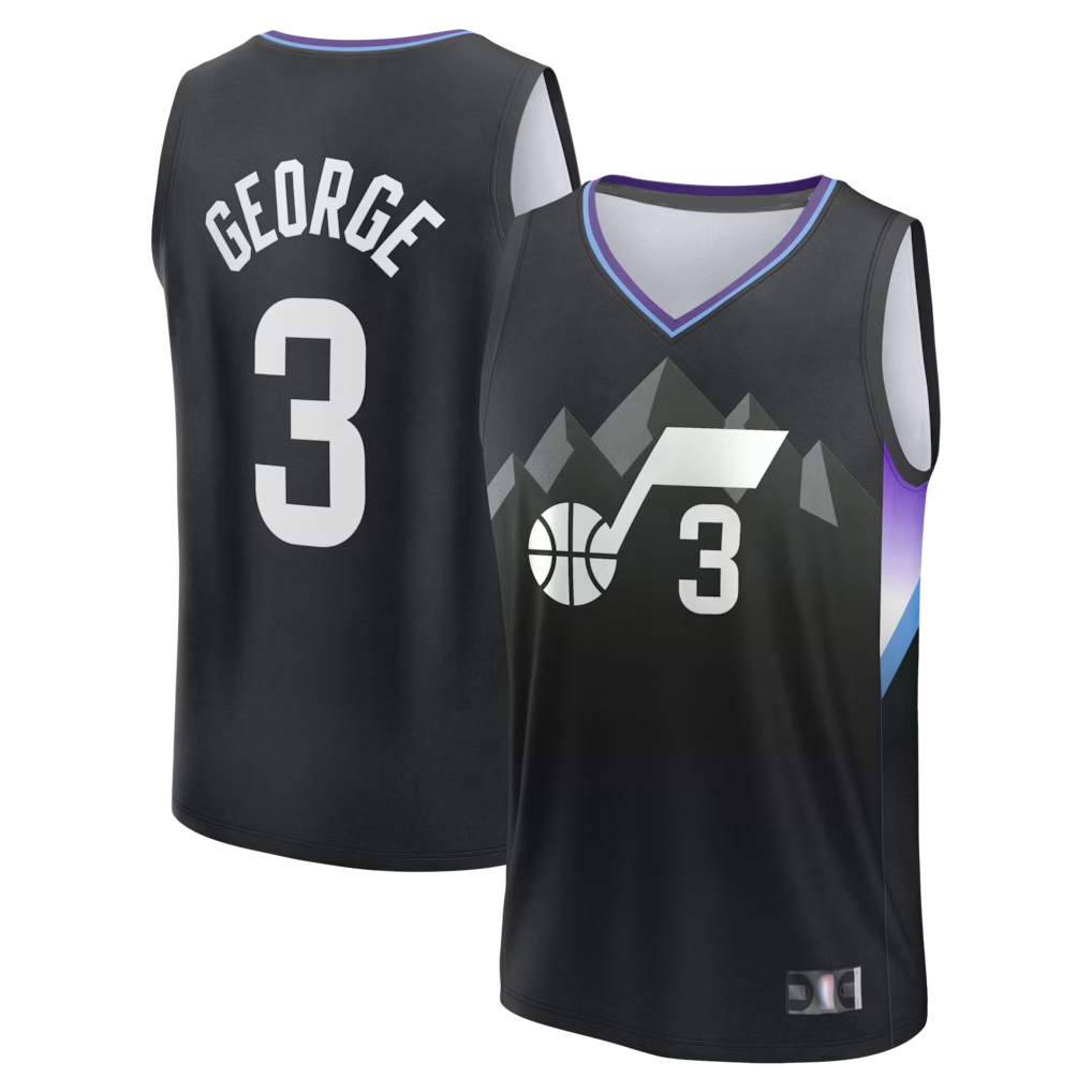 Punc U.Jazz #3 Keyonte George Fanatics Black Fast Break Replica Jerseys - Statement Edition