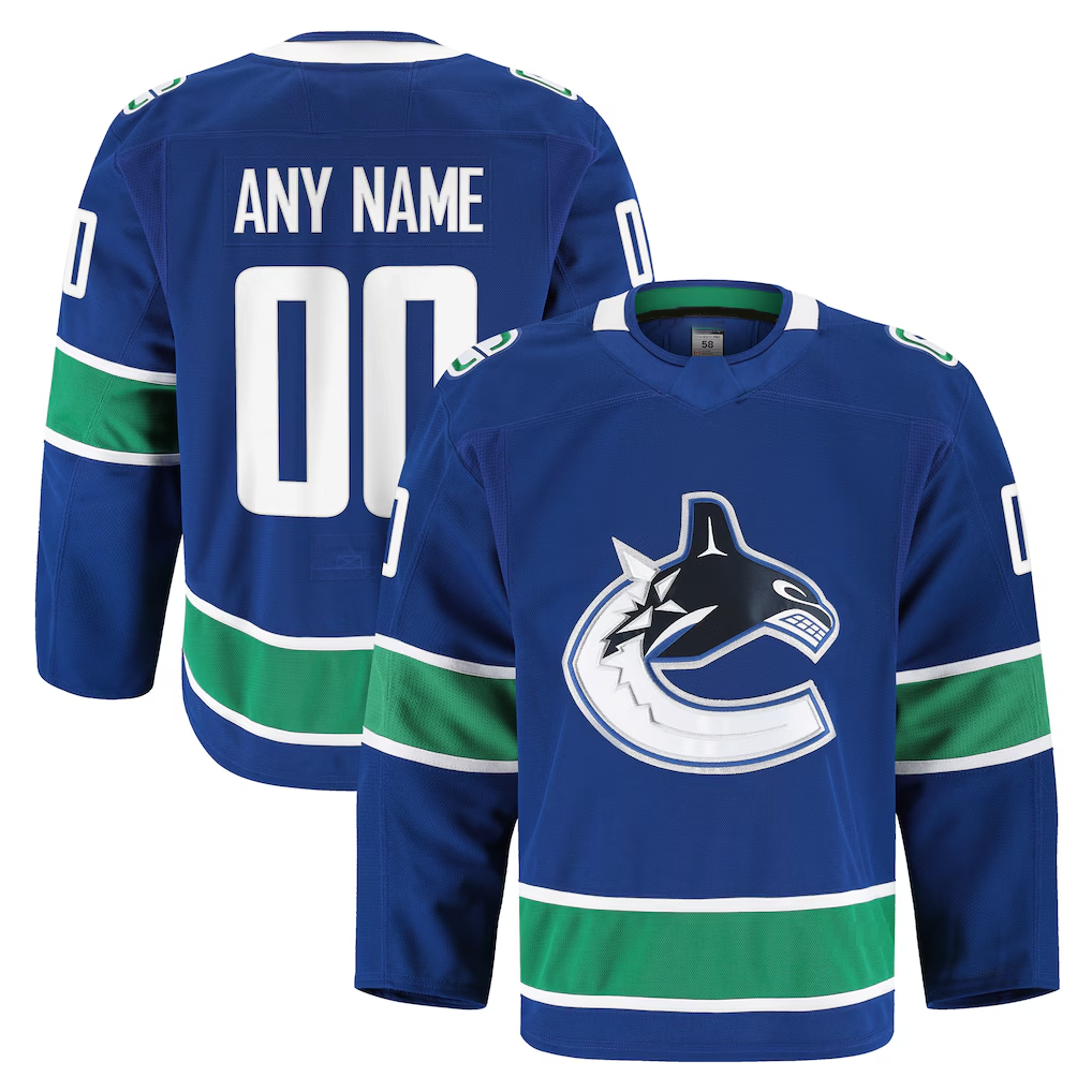 Punc Custom V.Canucks Blue Home Authentic Pro Jerseys
