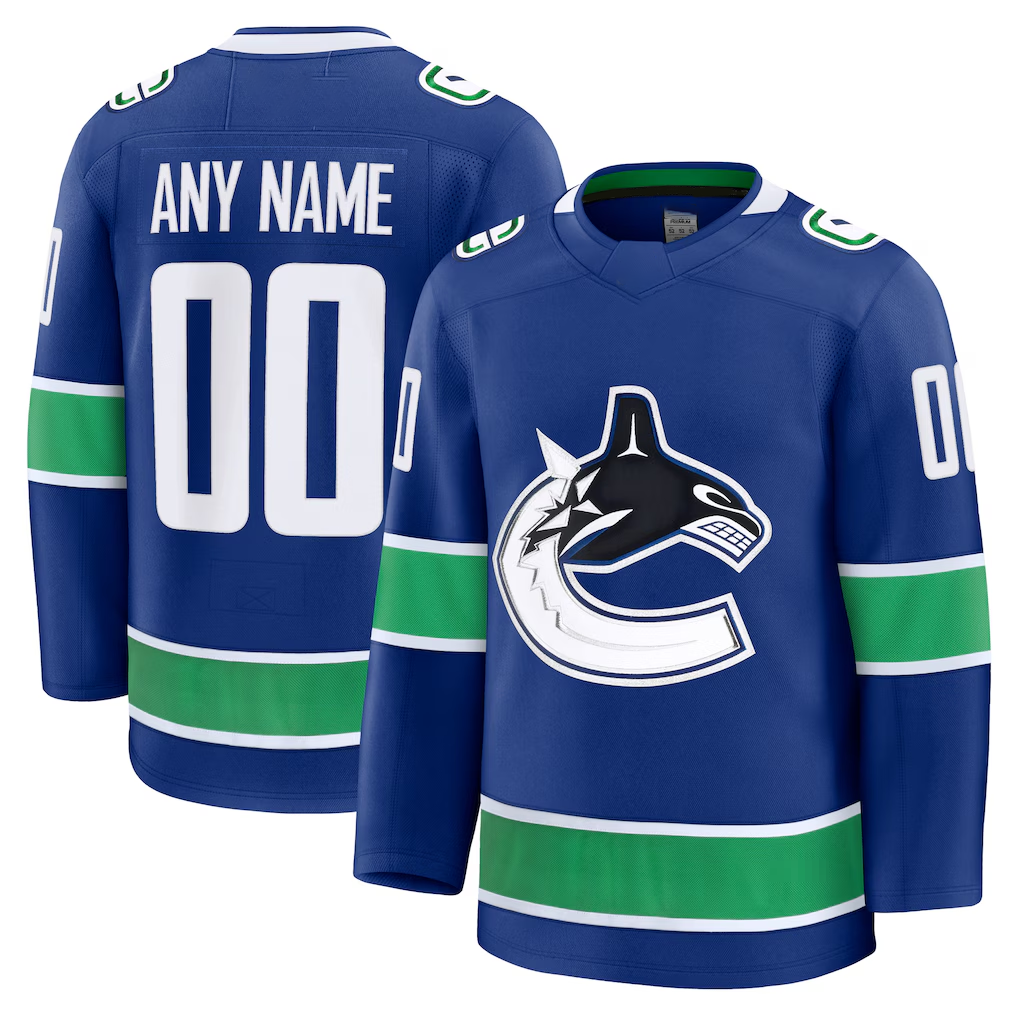 Punc Custom V.Canucks Blue Home Premium Jerseys