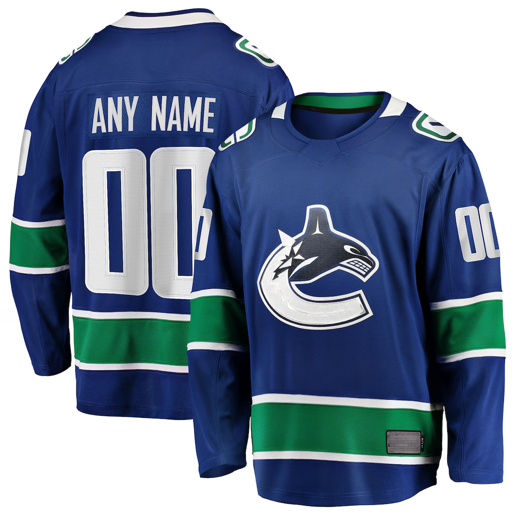 Punc Custom V.Canucks Blue Home Team Breakaway Jerseys