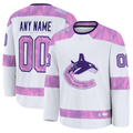 Punc Custom V.Canucks White 2024 Hockey Fights Cancer Practice Jerseys