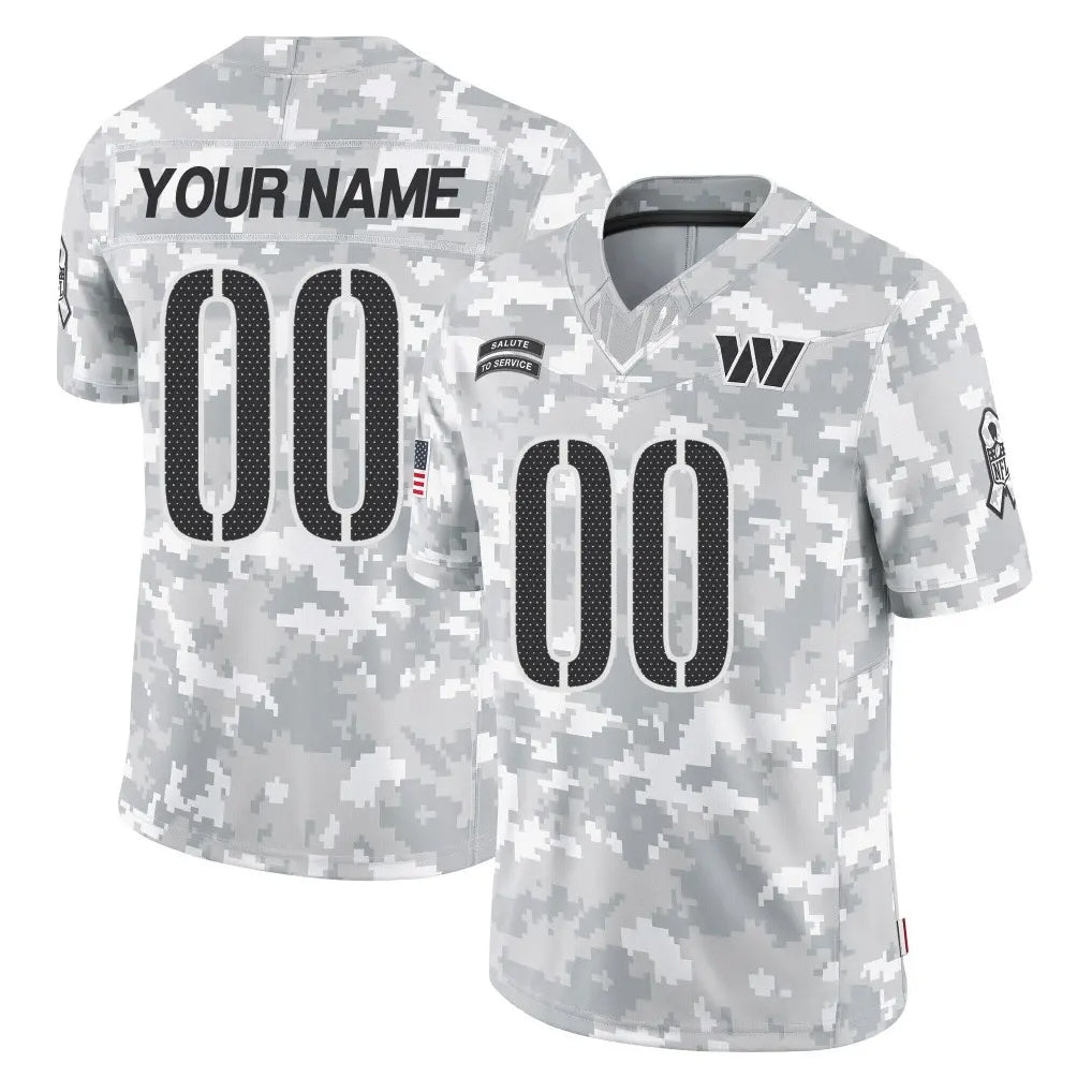 Punc Custom W.Commanders Arctic Camo Limited Salute To Service Home Game Any Name & Numbers Stitched Jerseys