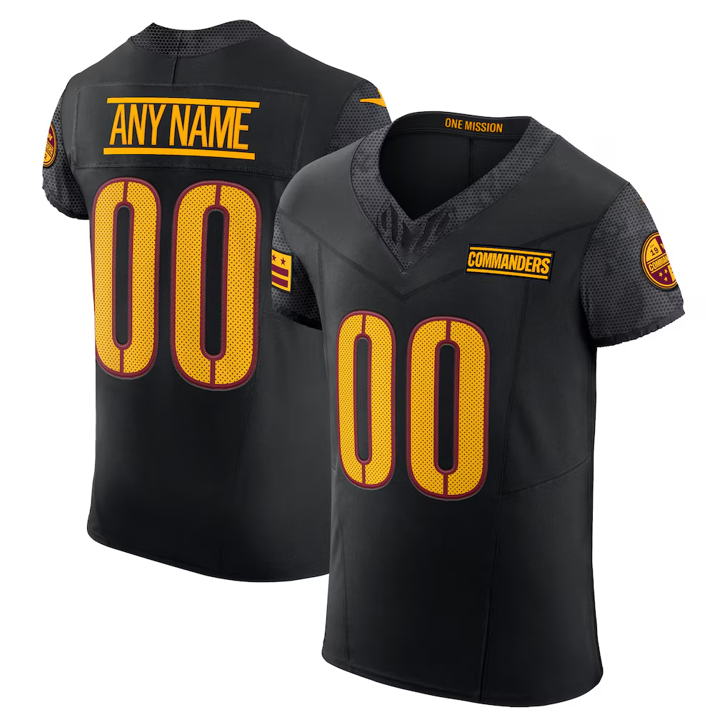 Punc Custom W.Commanders Black Alternate Vapor F.U.S.E. Elite  Stitched Jerseys