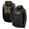 Punc Custom W.Commanders Black Salute to Service Performance Pullover Hoodies Home Game Any Name & Numbers Stitched Jerseys