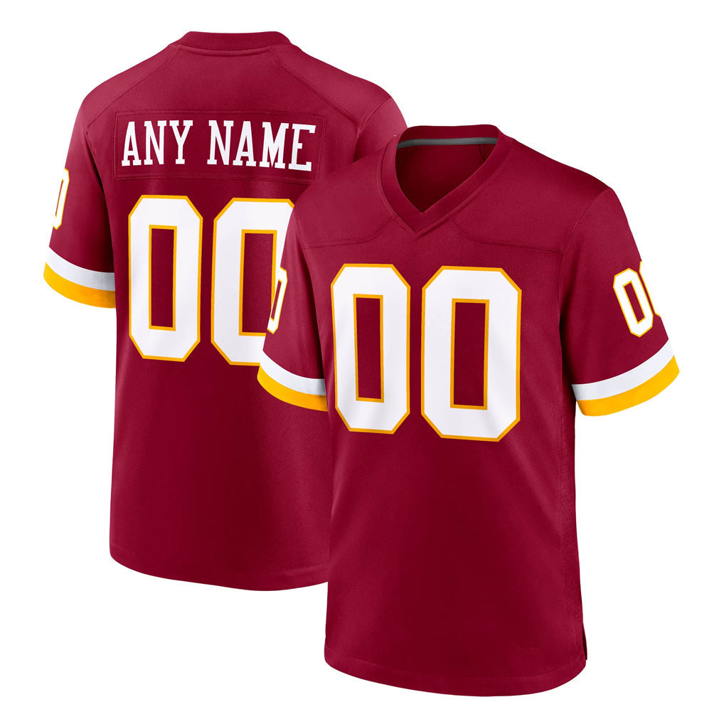 Punc Custom W.Commanders Burgundy Game Home Any Name & Numbers Stitched Jerseys