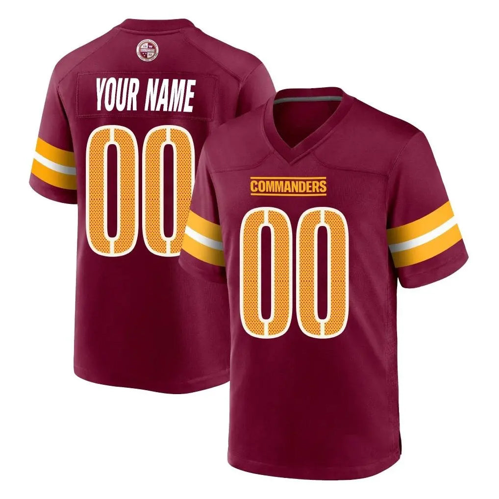 Punc Custom W.Commanders Burgundy Home Game Any Name & Numbers Stitched Jerseys