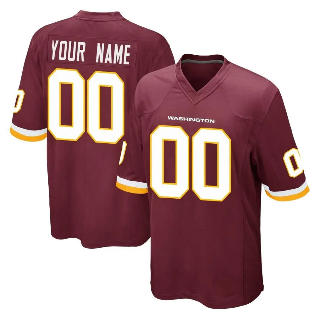 Punc Custom W.Commanders Burgundy Team Color Home Game Any Name & Numbers Stitched Jerseys