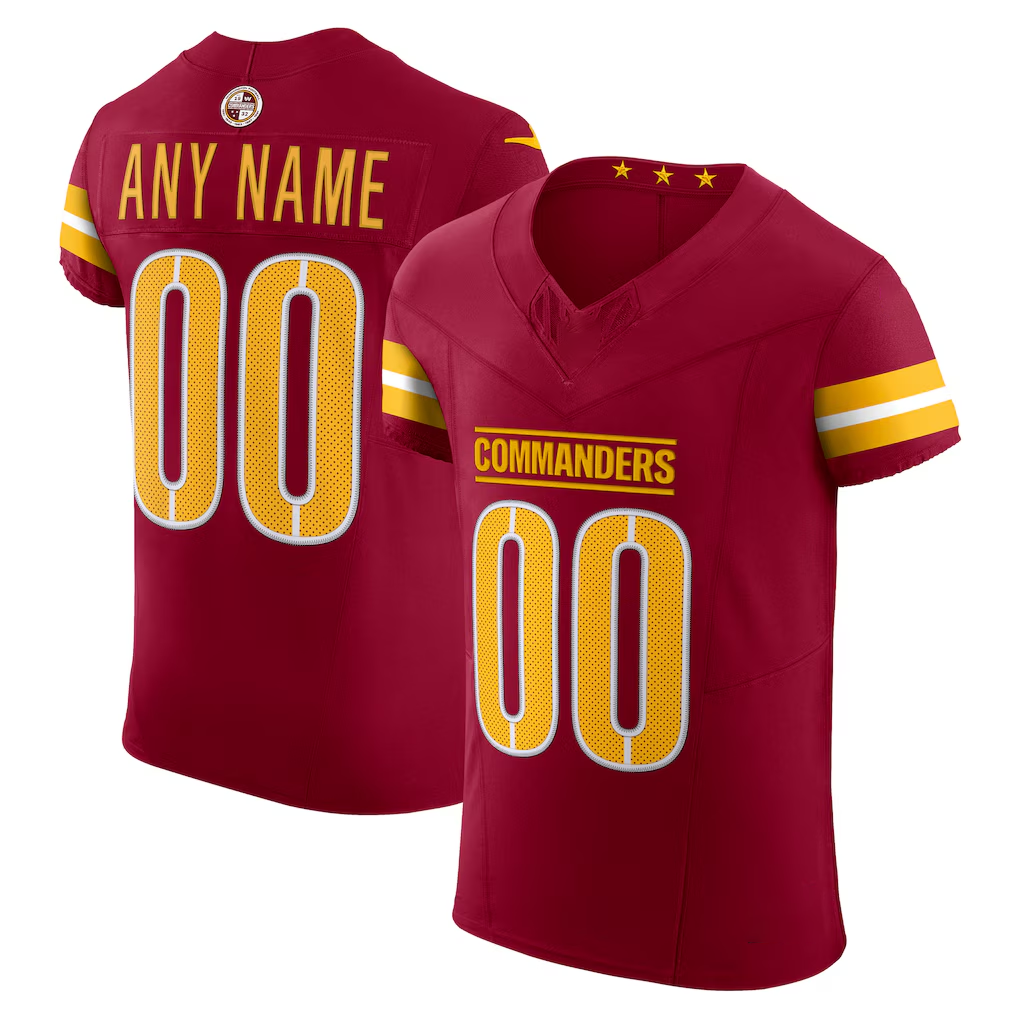 Punc Custom W.Commanders Burgundy Team Vapor F.U.S.E. Elite Stitched Jerseys