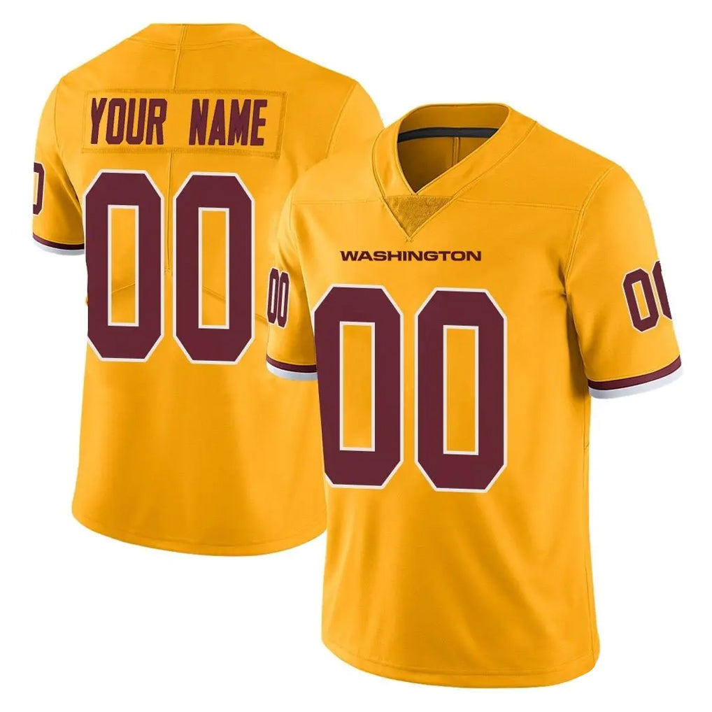 Punc Custom W.Commanders Gold Limited Color Rush Home Game Any Name & Numbers Stitched Jerseys