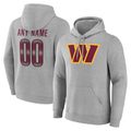 Punc Custom W.Commanders Gray Team Authentic Personalized Name & Number Hoodie Stitched Jerseys