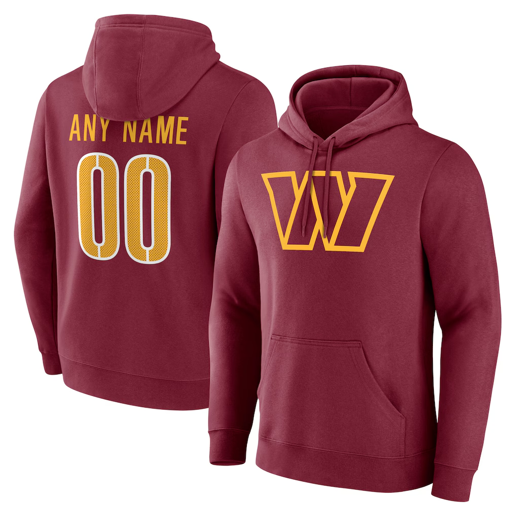 Punc Custom W.Commanders Team Authentic Personalized Name & Number Hoodie Stitched Jerseys