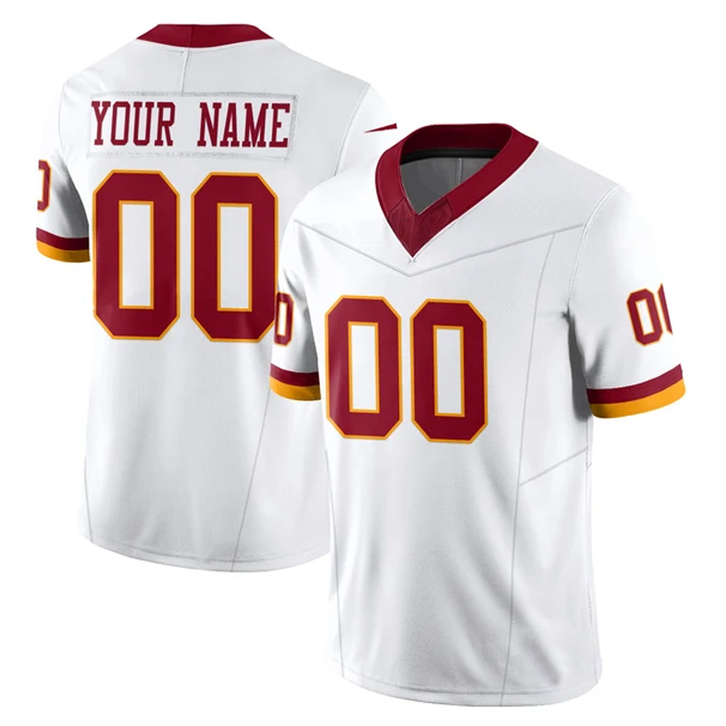 Punc Custom W.Commanders White Limited Vapor F.U.S.E. Home Game Any Name & Numbers Stitched Jerseys