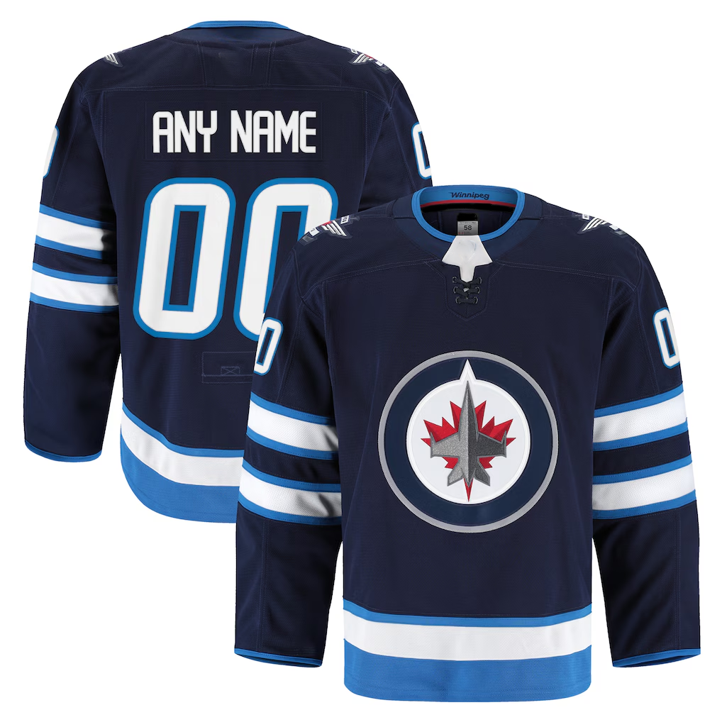 Punc Custom W.Jets Navy Home Authentic Pro Jerseys