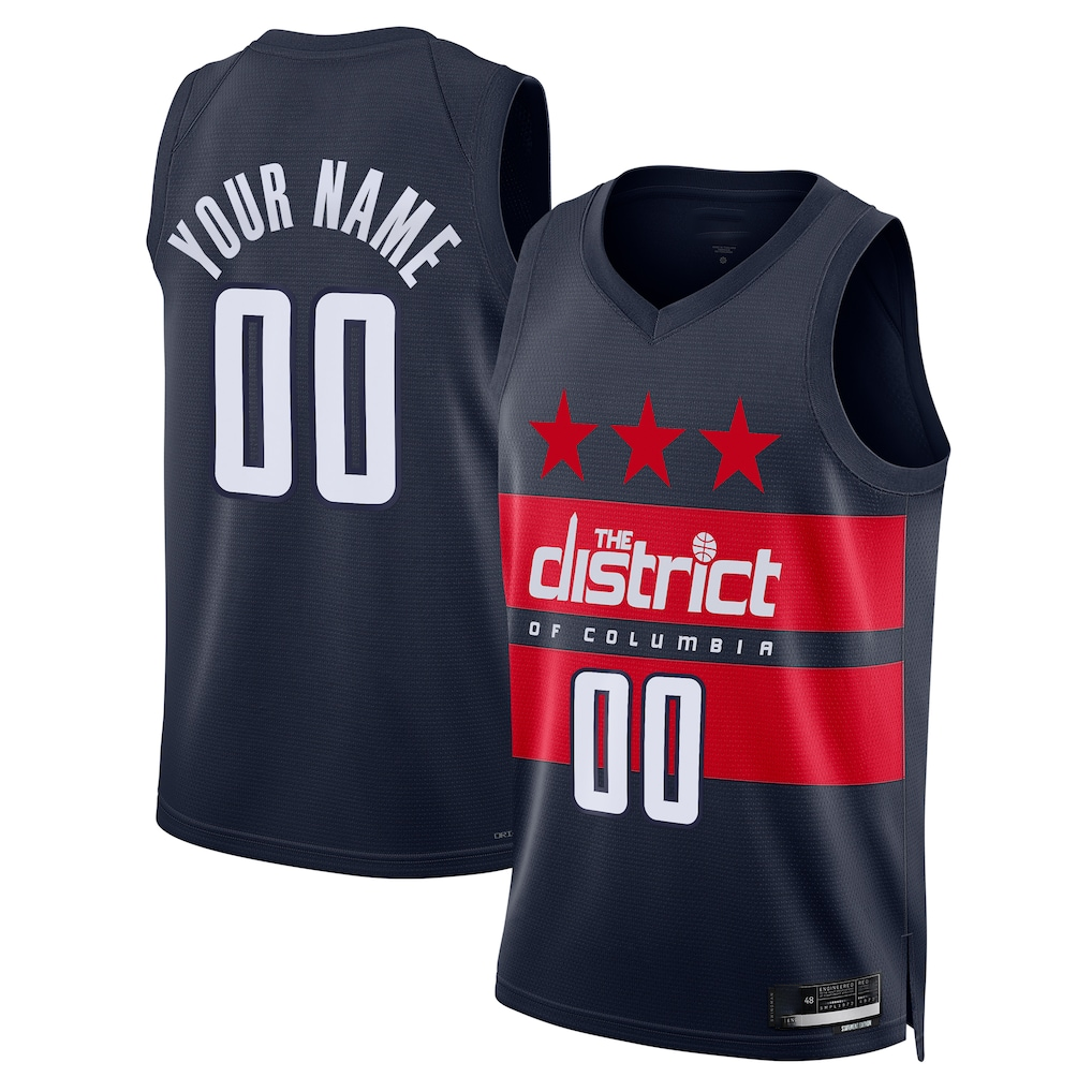 Punc Custom W.Wizards Navy 2024-25 Swingman Jerseys - Statement Edition