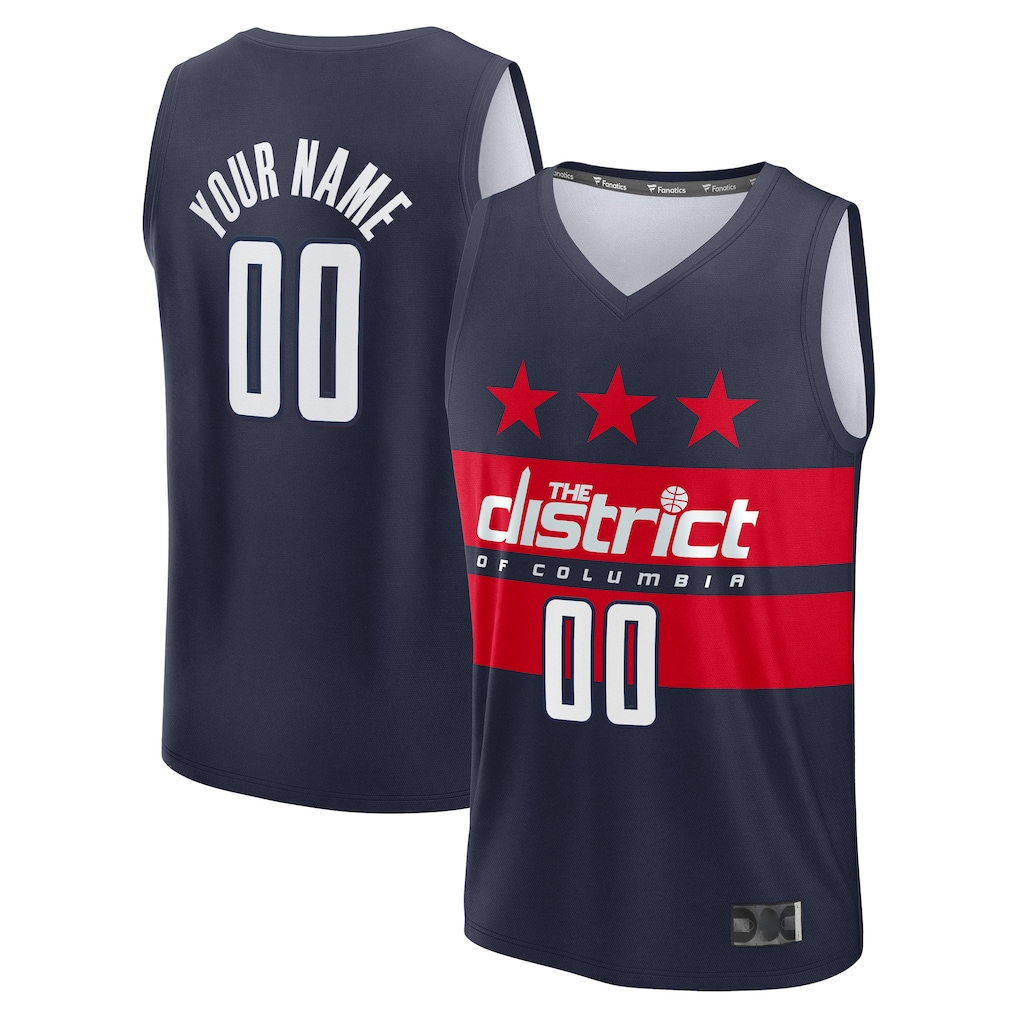 Punc Custom W.Wizards Navy Fast Break Jerseys - Statement Edition